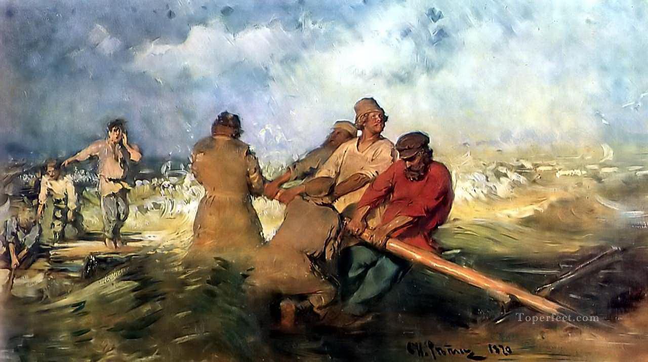 Tormenta en el Volga 1891 Ilya Repin Pintura al óleo